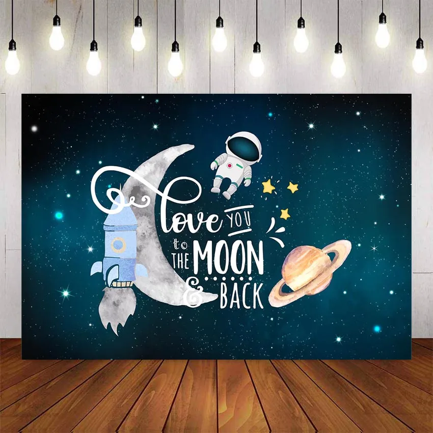 

NeoBack Astronaut Themed Photography Backdrop for Boys Space Ship Birthday Party Decor Photocall Backdrop Photo Studio Banner