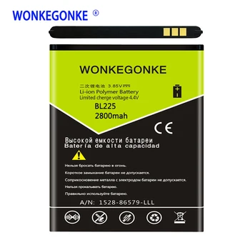 

WONKEGONKE BL225 Battery For Lenovo A858T A785E S8 A708T A628T A620T A780E A688T S898t+ S580 Batteries Bateria