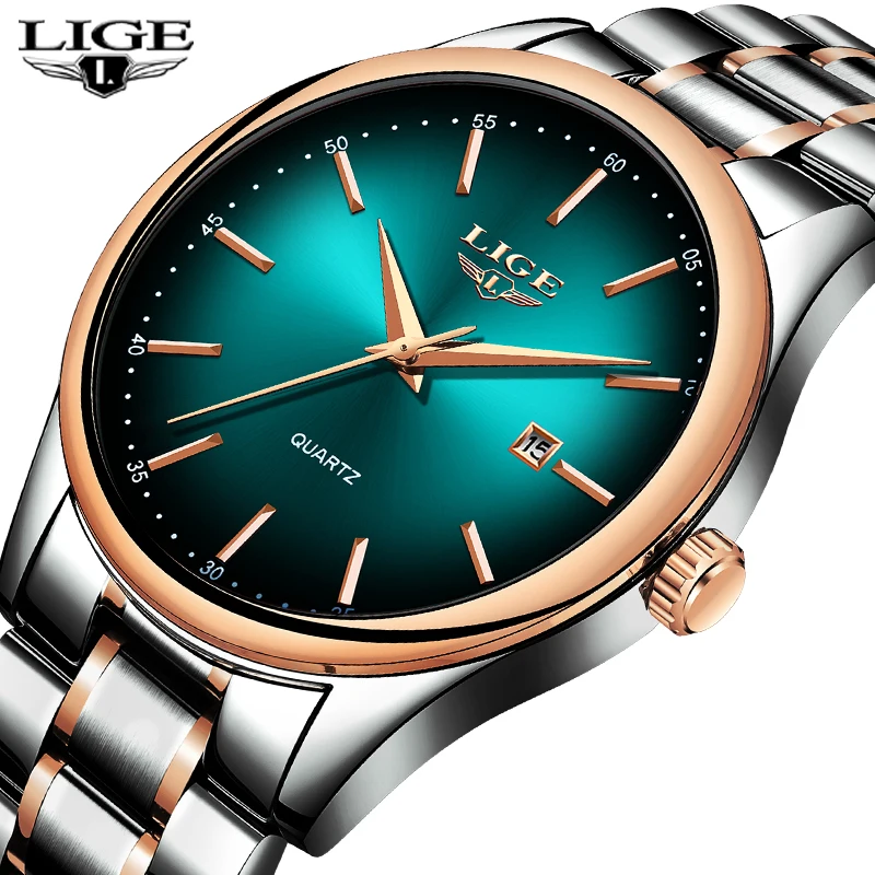 Relogio Masculino LIGE Топ Роскошные повседневные деловые спортивные мужские часы