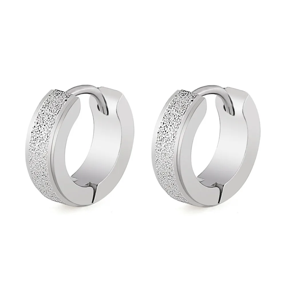 

Men earing jewellery round gold matte fashion women earrings stainless steel jewelry accessories christmas for women man