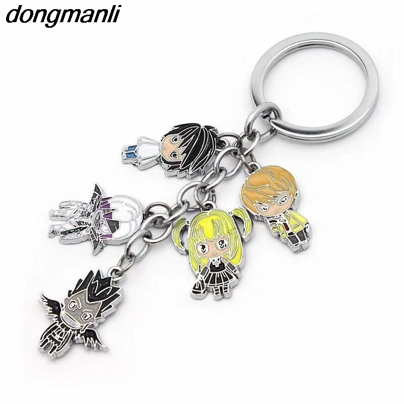 P1657 Dongmanli Death Note Llavero alta calidad encantadora L Yagami Luz Color aleación colección de juguetes de regalo Llavero Chaveiro joyería