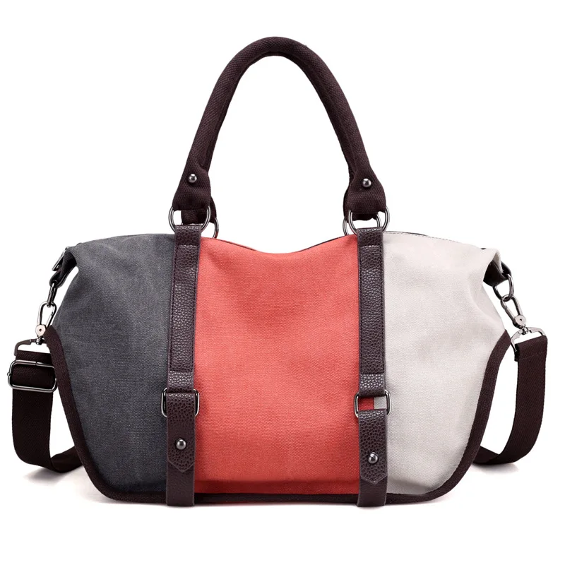 KVKY, Женская Холщовая Сумка, сумка известного бренда, Большая вместительная Лоскутная сумка-тоут, хипстерская классическая сумка-хобо, винтажная сумка на плечо для путешествий - Цвет: Orange
