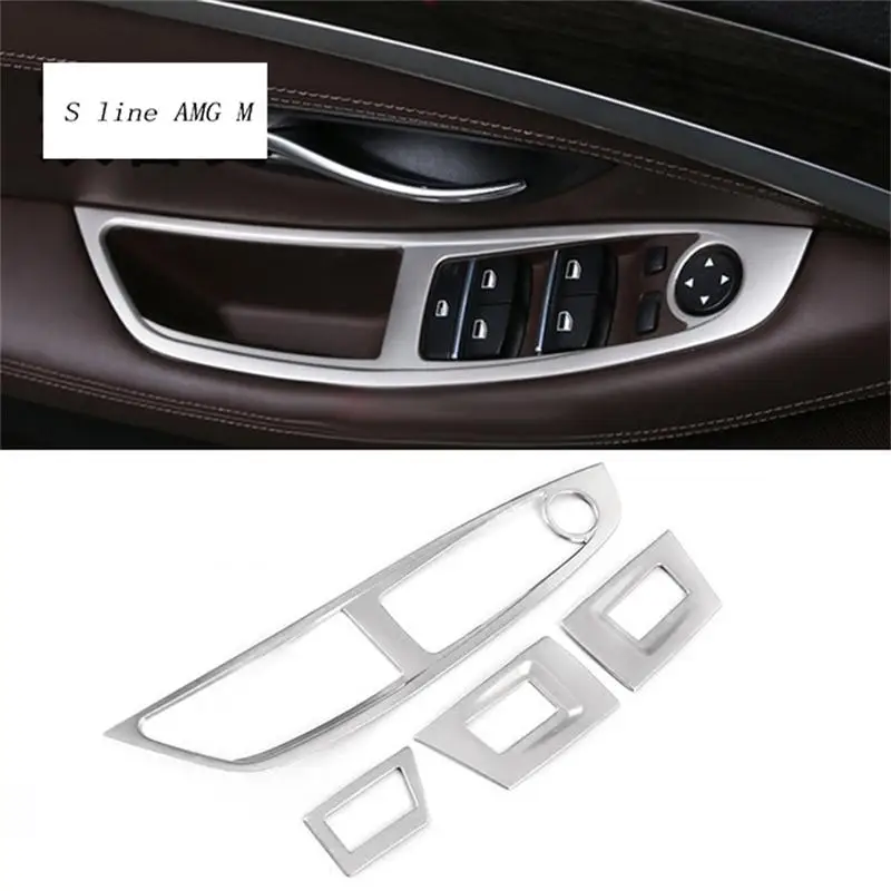 

For BMW 5 Series F10 F18 2011-2017 Car Styling Door Armrest panel Window Glass Lift Button switch Cover Sticker Auto Accessories