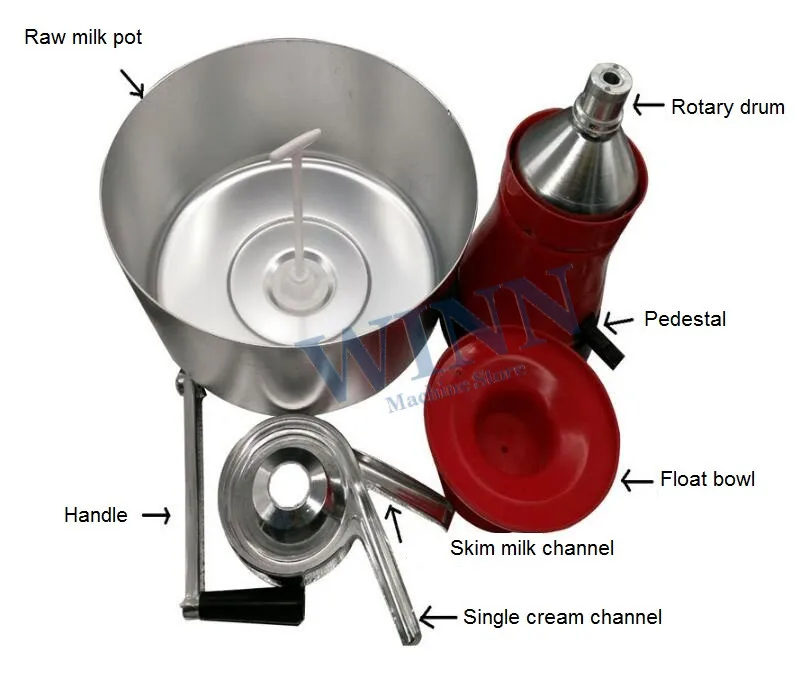 Ручной сепаратор молока и крема, обезжиривающий аппарат, Заводской магазин, ручной центробежный сепаратор крема 80л/ч, очиститель сливок