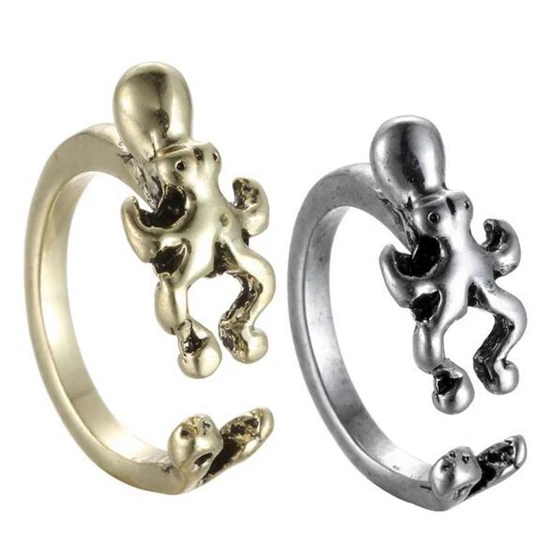 

Jewelry Hot Selling Men Ring Gift 1Pcs Finger Top Women Adjustable Small octopus ring Fashion