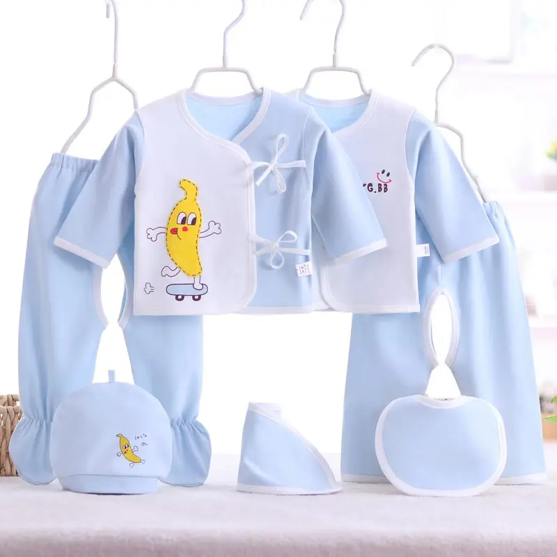 

7Pieces/Set Newborn 0-3M Baby Girl Set Long Sleeves Clothing Sets Baby Set Clothes Cotton Newborn Clothes For Baby Boy