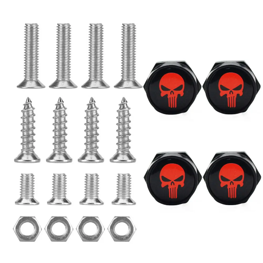 

1Set Rust Resistant Metal License Plate Frame Universal Bolt Screws Fasteners with Chrome Screw Caps