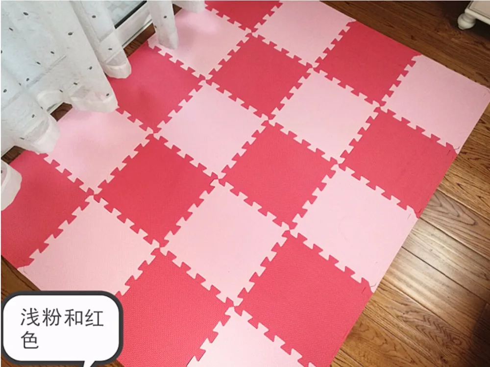 New 10 Sqft Pink Foam Mats Exercise Gym Puzzle Soft Floor Kids