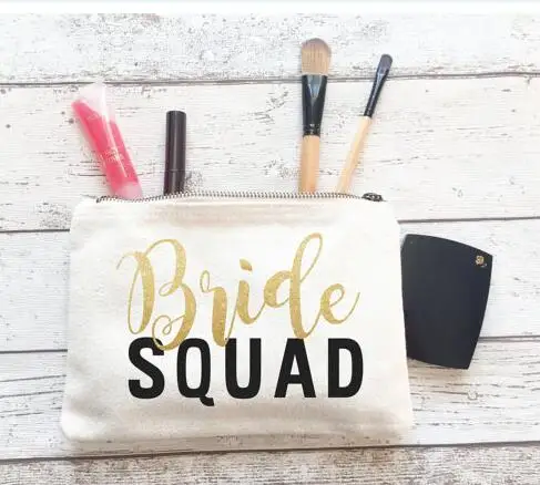 

custom bride squad Make Up comestic Bags Bridesmaid, Maid of Honour Unique Gift for Bridal Party Bags purses favors