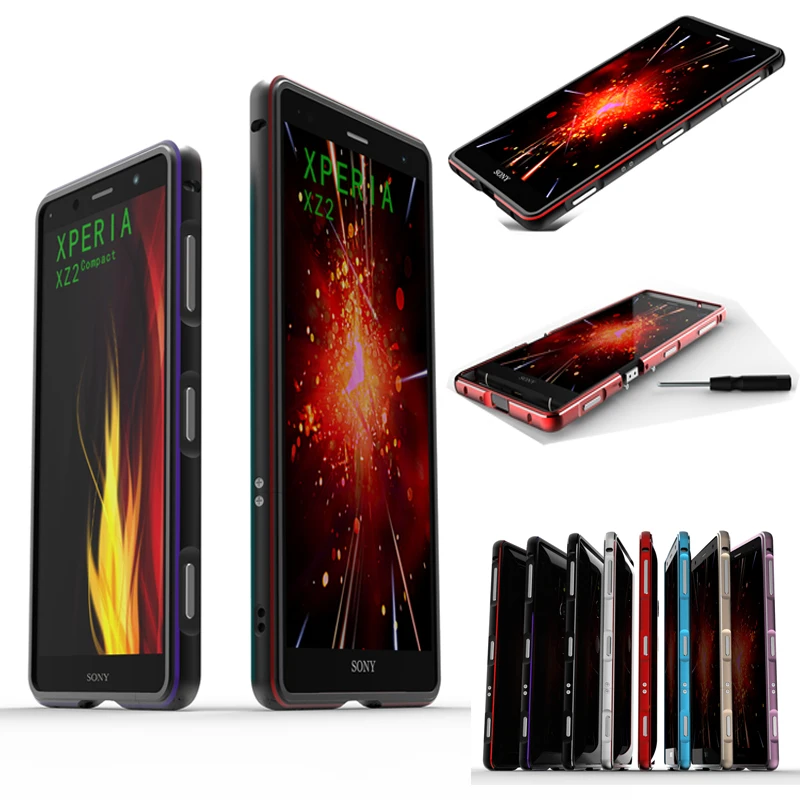 

For Sony Xperia XZ2 Compact H8324 Bumper Cover Luxury Deluxe Ultra Thin Metal Aluminum Frame Case for Sony Xperia XZ2 H8296 Case