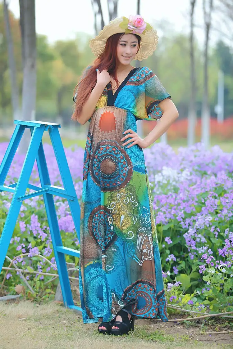 women summer boho dress vestidos largos robe femme beach dress plus beach dresses for plus size
