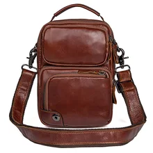 Genuine Leather Mens Bags Small Flap Casual Messenger Bag Male Crossbody Bags Designer Brand Men's Shoulder Bag Business Handbag yiang fashion genuine leather crossbody bags casual chest bag messenger bag small brand designer male shoulder bag 2 colors