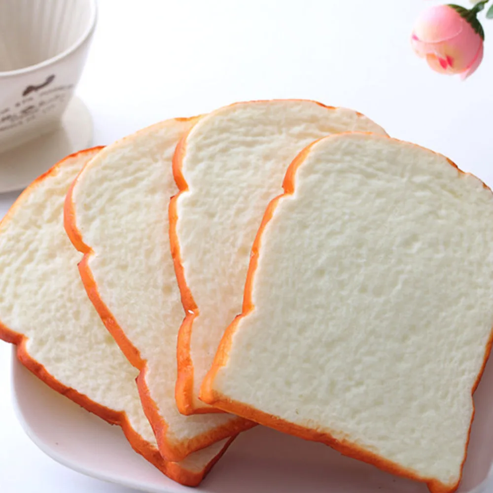 

Simulation Food Toast Bread Slice Baby Toys Kids Adults Slime Squeeze Plaything Squishy Slow Rising Jumbo Cute Toys