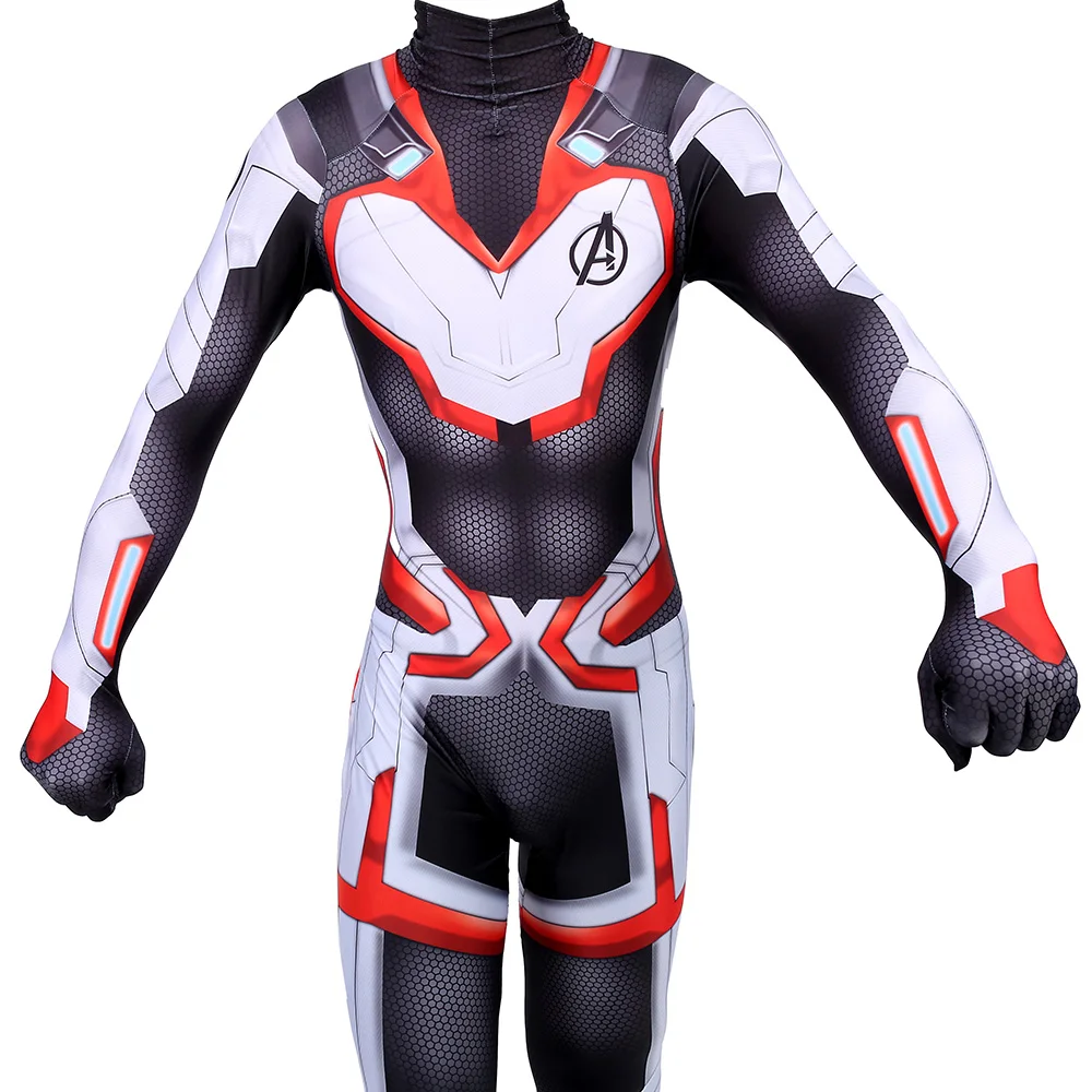Adults and Kids Avengers Endgame 4 Quantum Realm Cosplay Costume Superhero Captain America Captain Marvel Zentai Bodysuit Suit