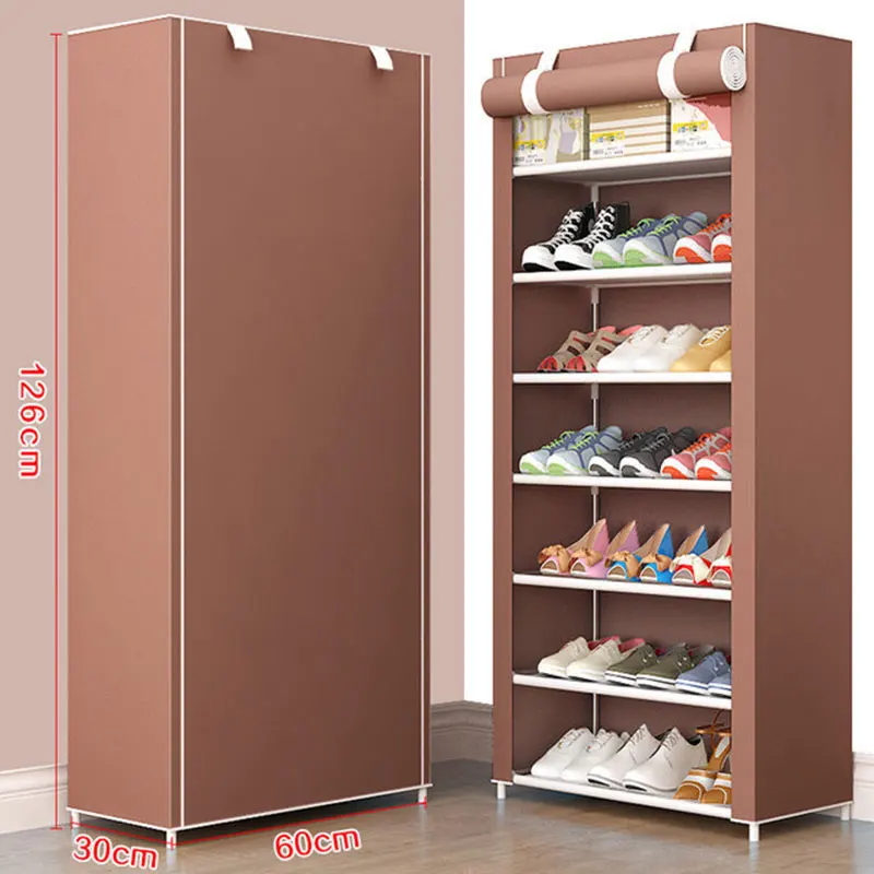 8 Layer Simple DIY Assembly Shoe Cabinet Folding Cloth Shoes Storage Rack Shelves Dustproof Shoe Cabinet Home Furniture