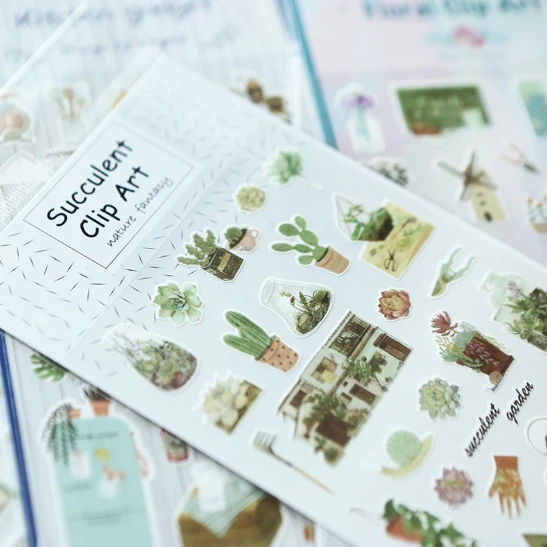 

Succulent Plants Diary Stickers for Stationery Scrapbooking DIY Diary Album Bullet Journal Stick Label