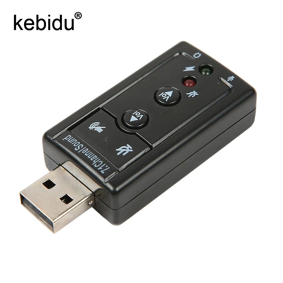 

Kebidu Mini External USB 2.0 Sound Card 7.1 Channel 3D Virtual 12Mbps Audio Mic Speaker Microphone 3.5mm Jack Stereo Headset