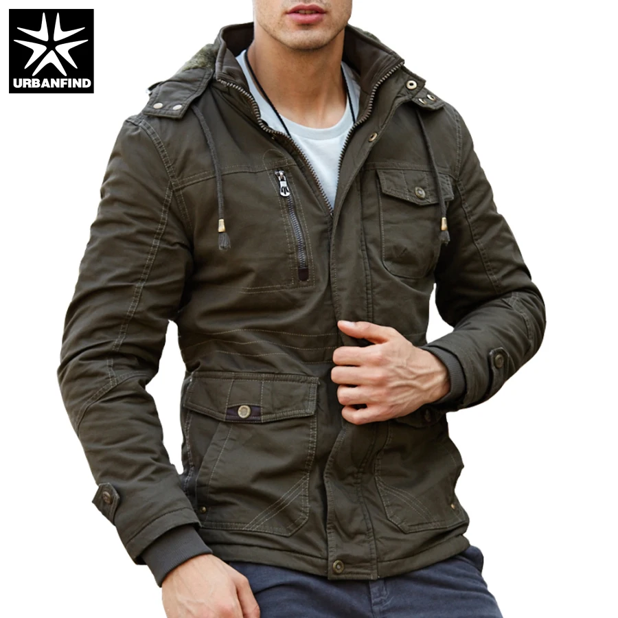 URBANFIND Cashmere Lining Men Autumn Winter Jacket Size L