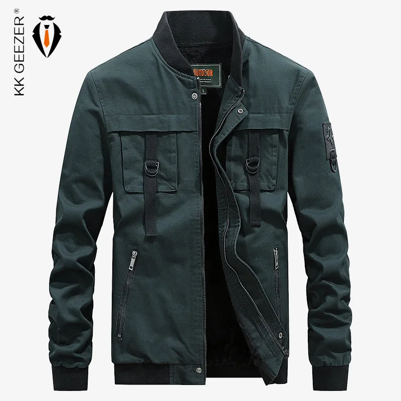 

Men Bomber Jacket Autumn Casual Motorcycle Slim Fit Jacket Quality Black Business Jacket Military Green Casual Coat Plus Size