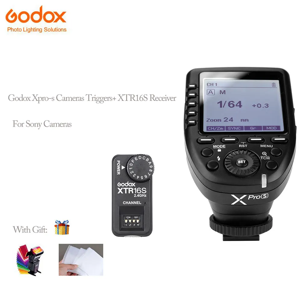 

Godox XTR-16S Flash Receiver + Xpro-s Cameras Triggers 2.4G Wireless X-system Remote Power Control for VING V860 V850 XTR16S