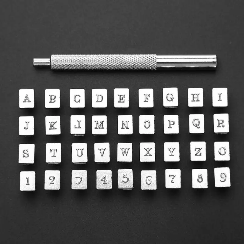 

36Pcs Steel Punch Alphabet Letter Number Leather Stamper Set 3mm/6mm Metal Leather Punching Tools for DIY Leather Craft Tool