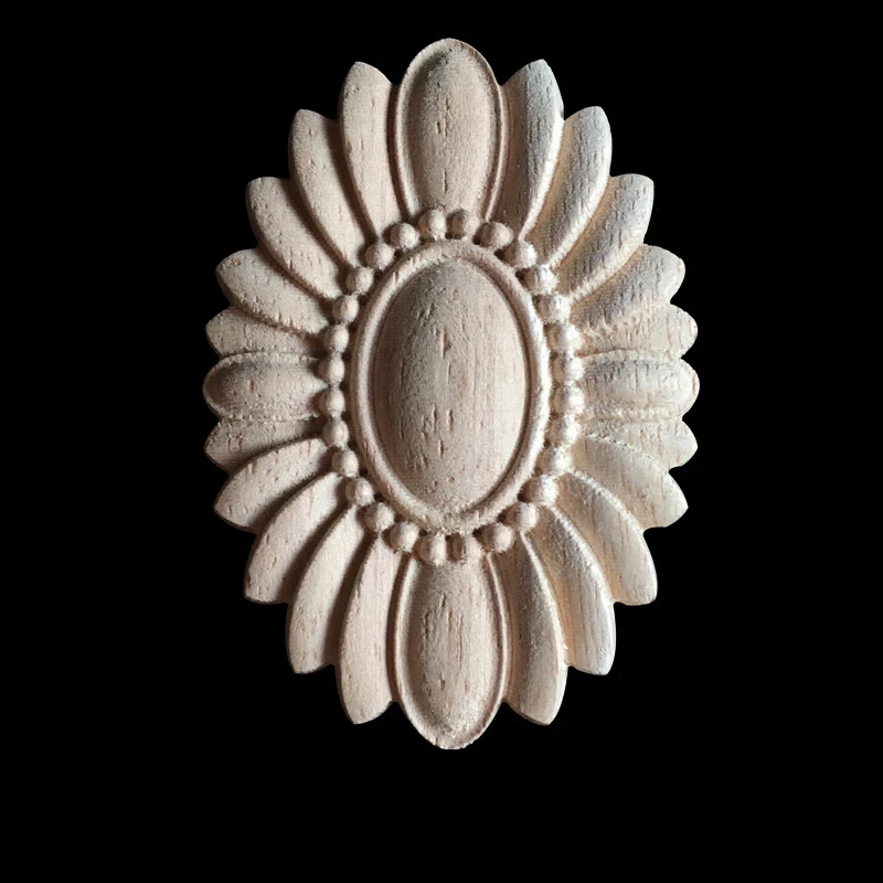 

Woodcarving Decal Bed Windows Applique Wooden Miniatures Unpainted Furniture Cabinet Decorative Figurines Ornaments