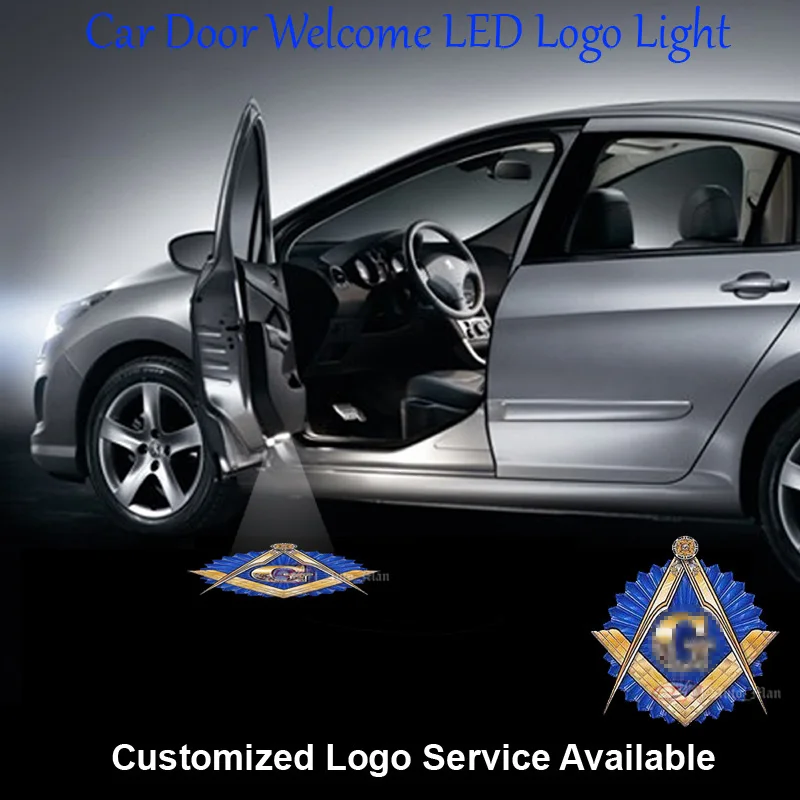 2x Wireless Ghost Shadow Projector Logo LED Door Step Light Courtesy For Peugeot