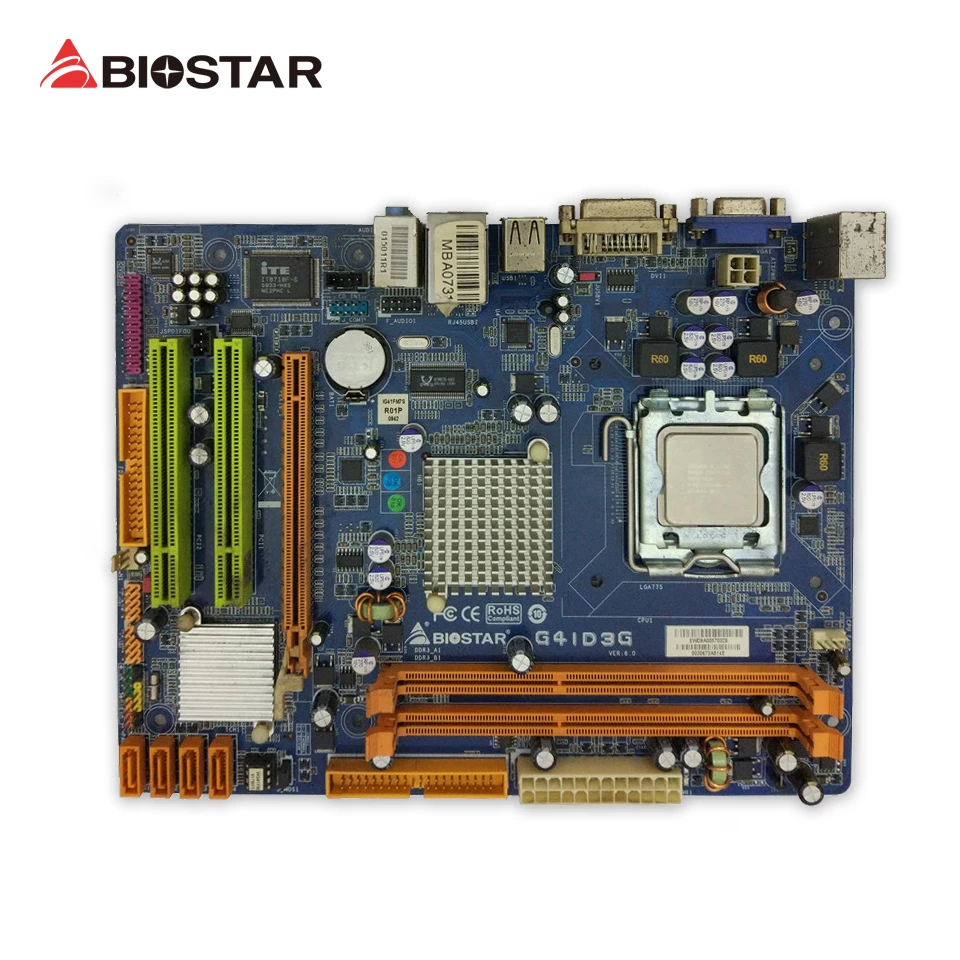 

BIOSTAR G41D3G 6.x Desktop Motherboard G41 LGA 775 DDR3 4G SATA2 USB2.0 Micro ATX
