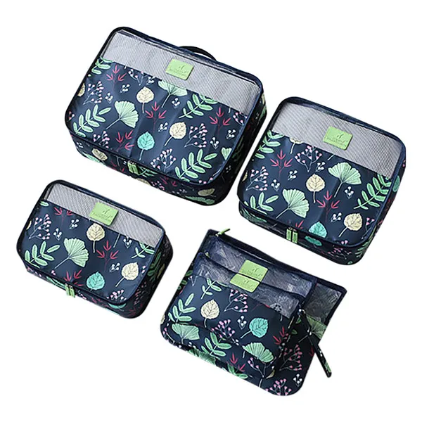 Green 6pcs Bags Дорожная одежда, обувь, сумка для хранения, электронный гаджет, органайзер, складная подвесная косметичка, косметичка, Сумка с крючком, чемодан, аксессуары - Цвет: Green 6pcs Bags