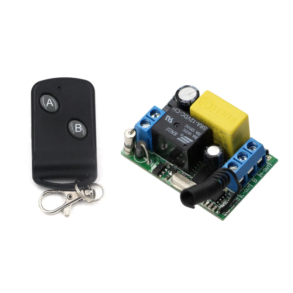 

Preferential Price AC220V RF Wireless Remote Control Switch System Receiver Board+Remote Controller With 2Buttons 315Mhz 433Mhz