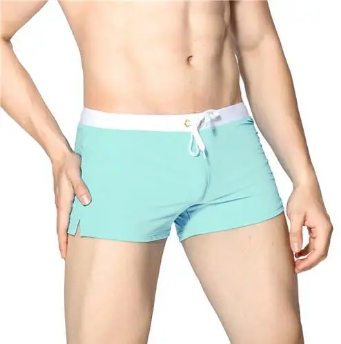 Летняя одежда для купания Мужской купальный костюм Maillot De Bain купальные костюмы для мальчиков шорты-Боксеры плавки для серфинга mayo sungas - Цвет: Light blue