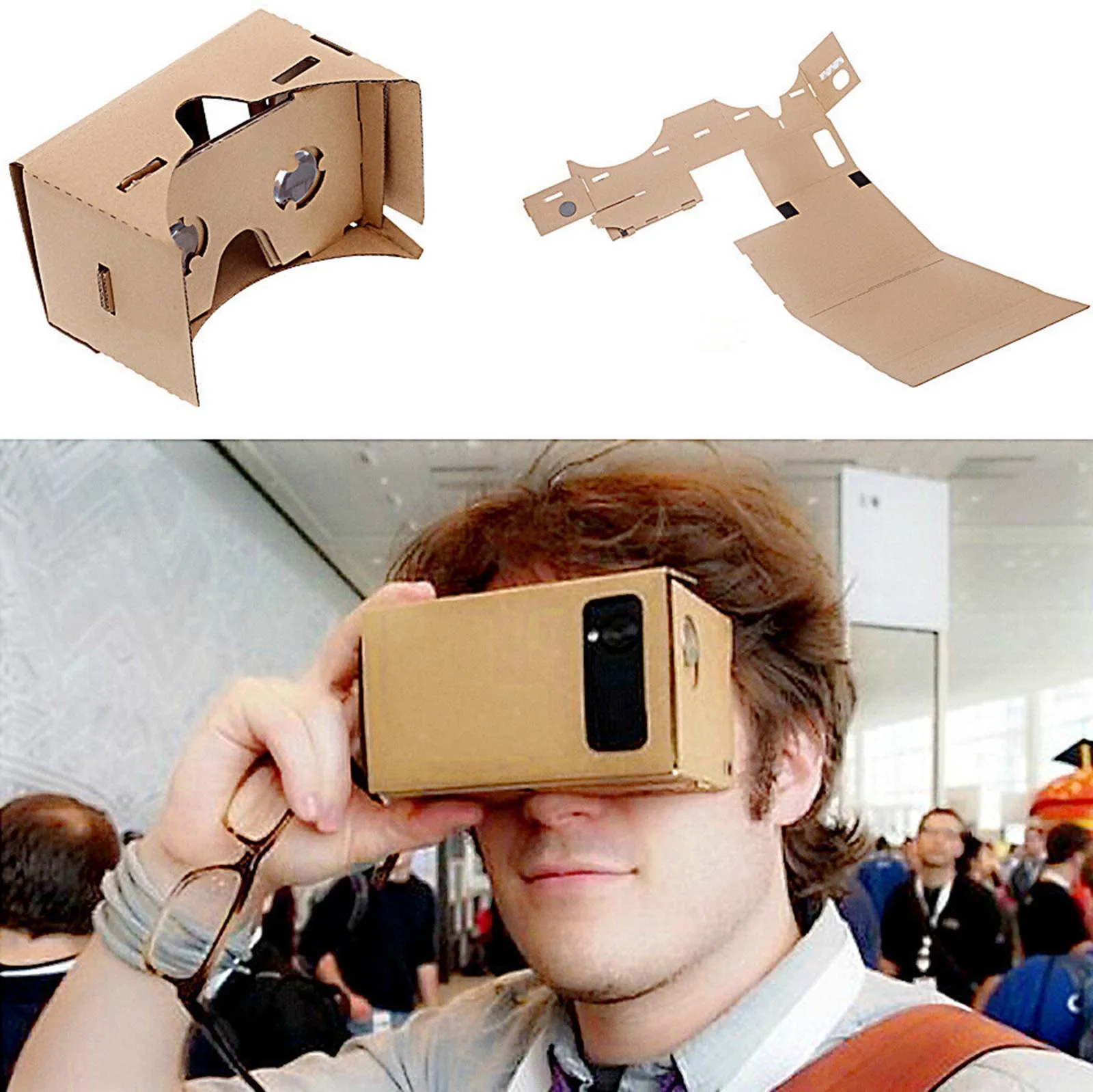 Новые картонные трендовые 3D очки виртуальной реальности для мобильных телефонов