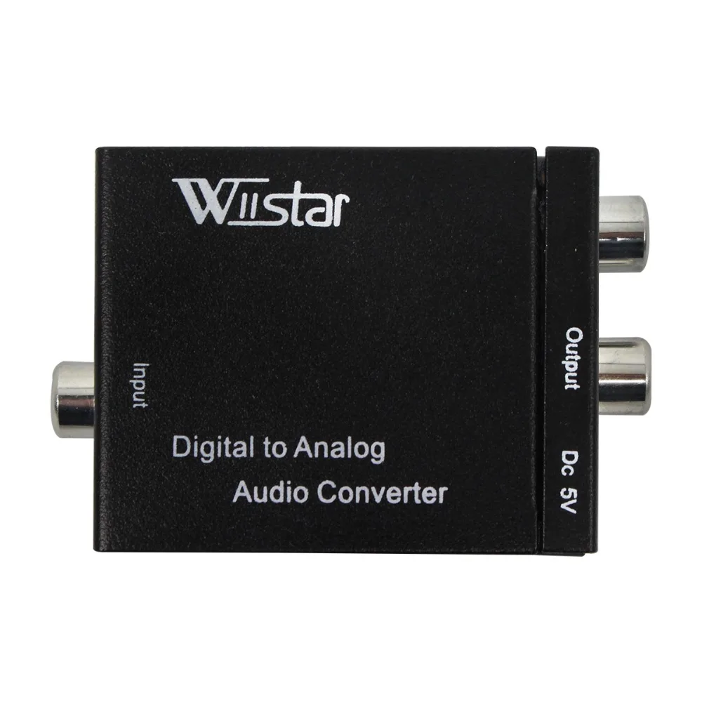 

Digital Optical Coaxial Toslink Signal to Analog Audio Converter Adapter RCA Digital To Analog Audio Converter dc cable