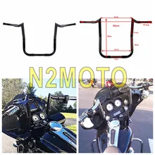 Мотоцикл рукоятка 1-1/" 12" 1" 16" рост руль для Harley Touring компании "летучая мышь" черный гигиенических прокладок FLHT FLHTC 1982-Up