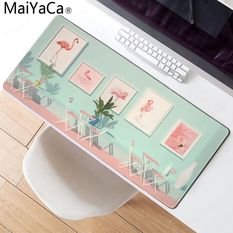 MaiYaCa Лидер продаж роскошный принт компьютер скоростные коврики для мыши Розовый фламинго игровой резиновый коврик для мыши геймер мягкая удобная мышка коврик