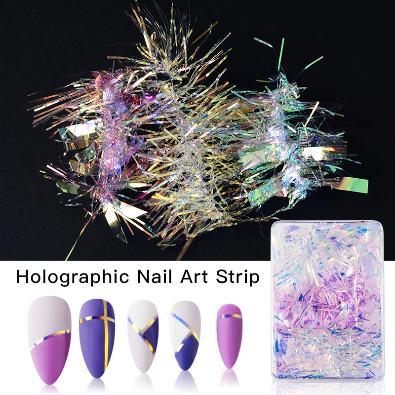 

FOUR LILY Nail Stickers Holographic Striping Tape 3D Nail Art Silk Thread Nail Line DIY Gel Polish Metallic Nail Stickers Decor