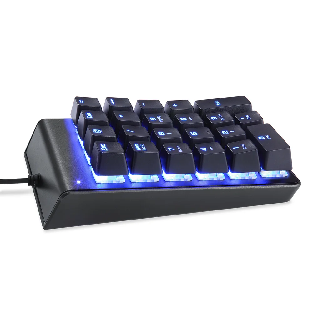 

Mechanical Numeric Keypad Slim Blue Backlight USB Wired 22 Keys for Laptop Desktop PC ING-SHIPPING