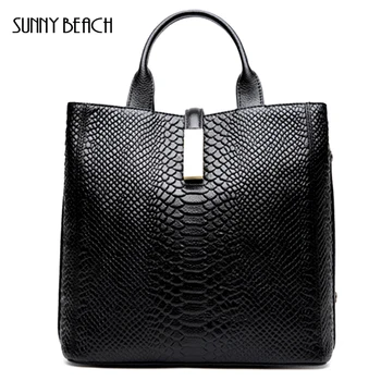 

New Luxury cow leather Handbags Women Bags Crocodile grain Designer Bag Women Shoulder Bag Female Tote Bag