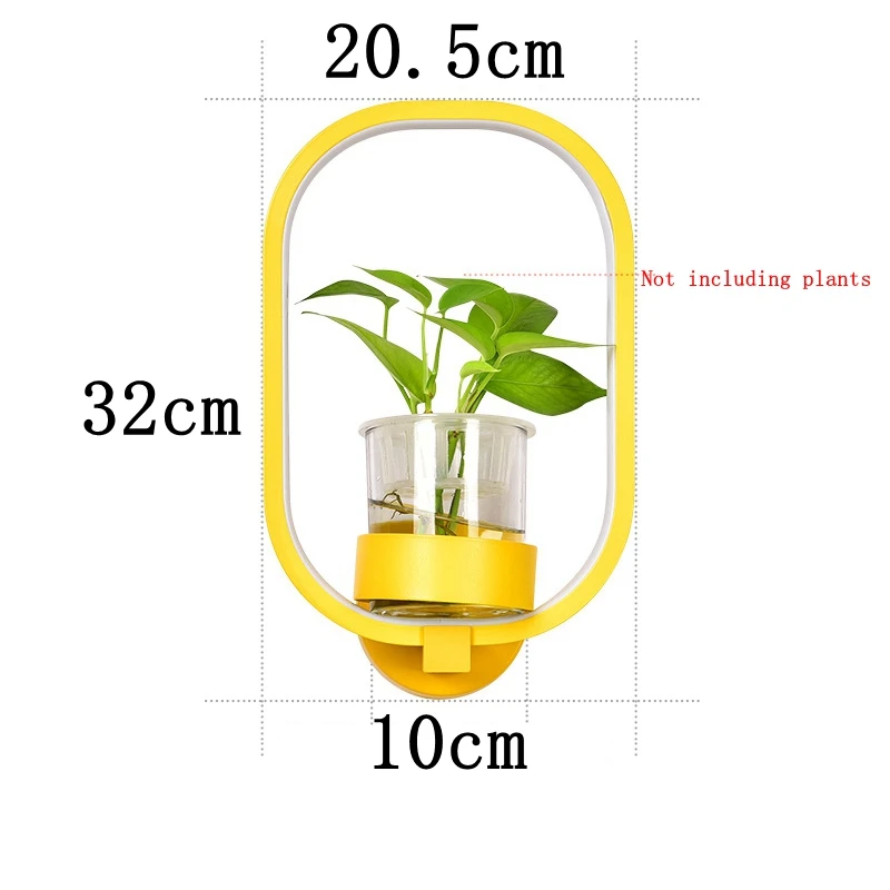 Скандинавские креативные растения, современный минималистичный скандинавский настенный светильник из кованого железа, настенный светильник для спальни, прикроватная тумбочка для балкона, прохода, украшение для цветов - Цвет абажура: yellow2