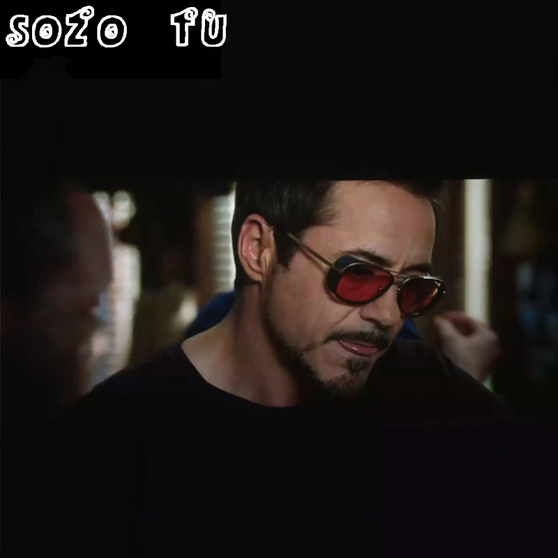 Iron Man 3 Male Steampunk Sunglasses Tony Stark Iron Man Matsuda Sunglasses Retro Vintage Eyewear Steampunk Sun Glasses UV400