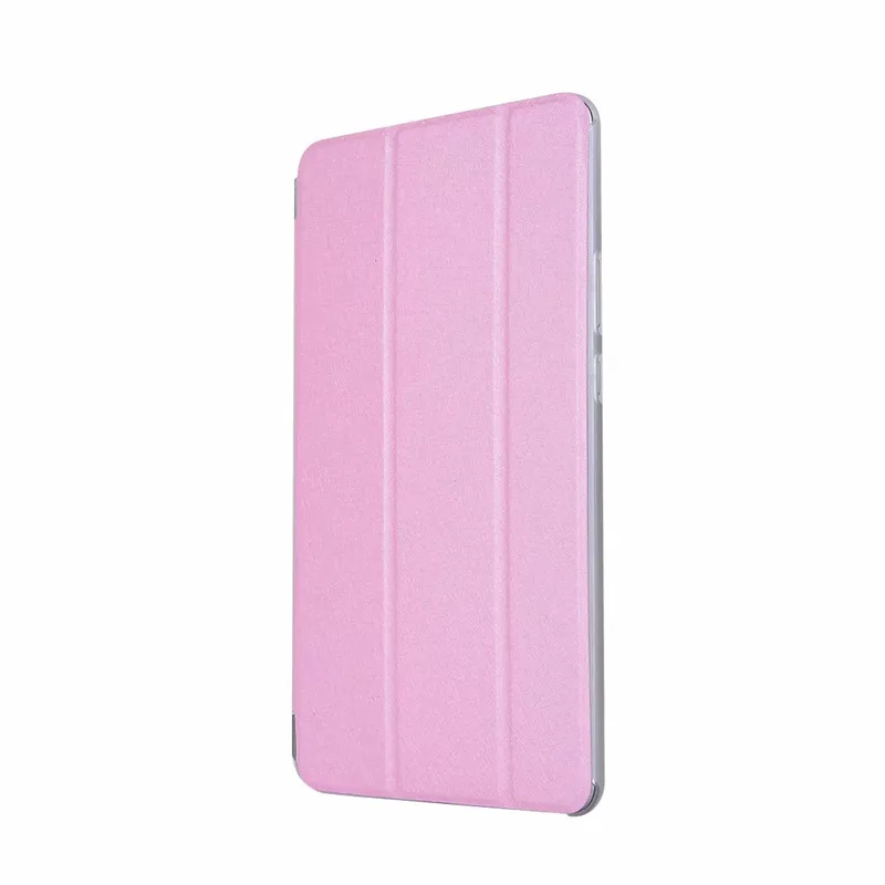 Transparent+ pu case Stand PU Leather Case for Huawei MediaPad T3 8.0 KOB-L09/KOB-W09 Honor Play Pad 2 8.0 inch Tablet Cover - Цвет: pink