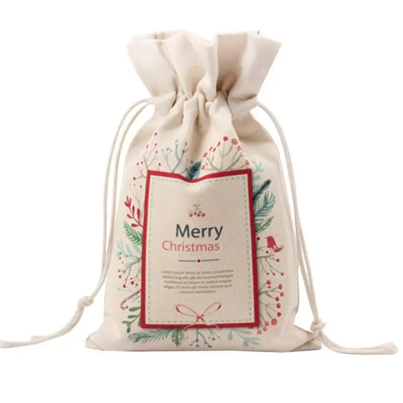 Холст Рождественский мешок Санты подарок для детей 2 шт много мешок для хранения использования-идеально подходит для переноски подарков
