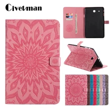 Чехол для планшета для samsung Galaxy Tab E 9,6 T560 T561 T565 T567 T567V тиснение из искусственной кожи мягкая задняя крышка складной флип-чехол с подставкой