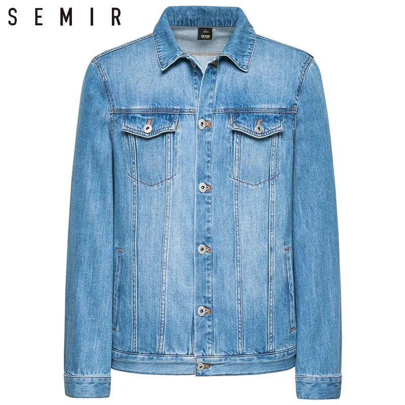 Куртка SEMIR Мужская джинсовая хлопок отложной воротник повседневная верхняя