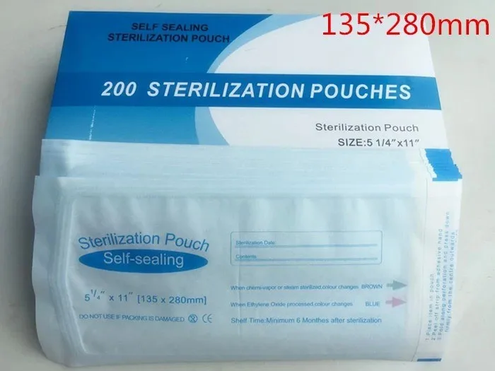 135* 280mm DENTAL SELF SEAL STERILIZATION POUCHES medical bag