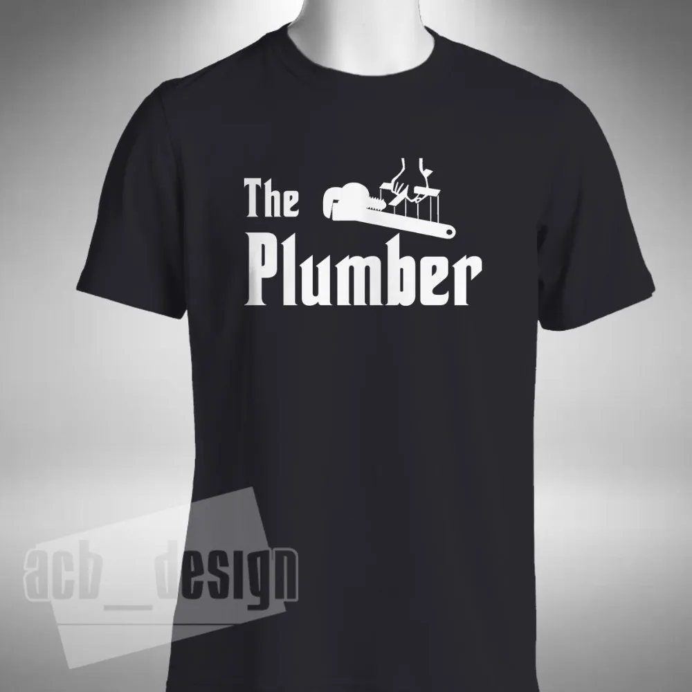 السباك Men 'S T قميص مضحك الله الأب نمط السباكة التدفئة الماء الساخن أحدث 2019 الأزياء الأكمام القطن مخصص تيز قميص