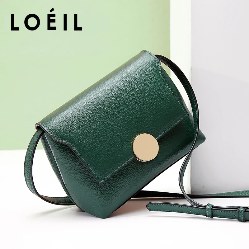 

LOEIL Shoulder bag handbag 2018 new leather handbags Europe and the United States fashion first layer leather Messenger bag ladi