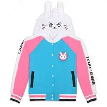 Cosplay Costumes D.va OW Hoodies Cosplay DVA costume Jacket Sweatshirts Impression Anime Sweater Hooded Zipper Men and Women