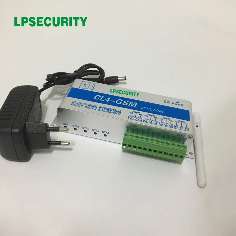LPSECURITY 4 канала GSM ворот реле дистанционного управления доступом беспроводной дверной Открыватель по бесплатному звонку