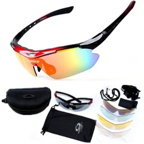 Polarized UV400 Protective Cycling Glasses Bike Bicycle MTB Riding MTB Sports Eyewear Driving Fishing Sunglasses 5 Lens Goggles
